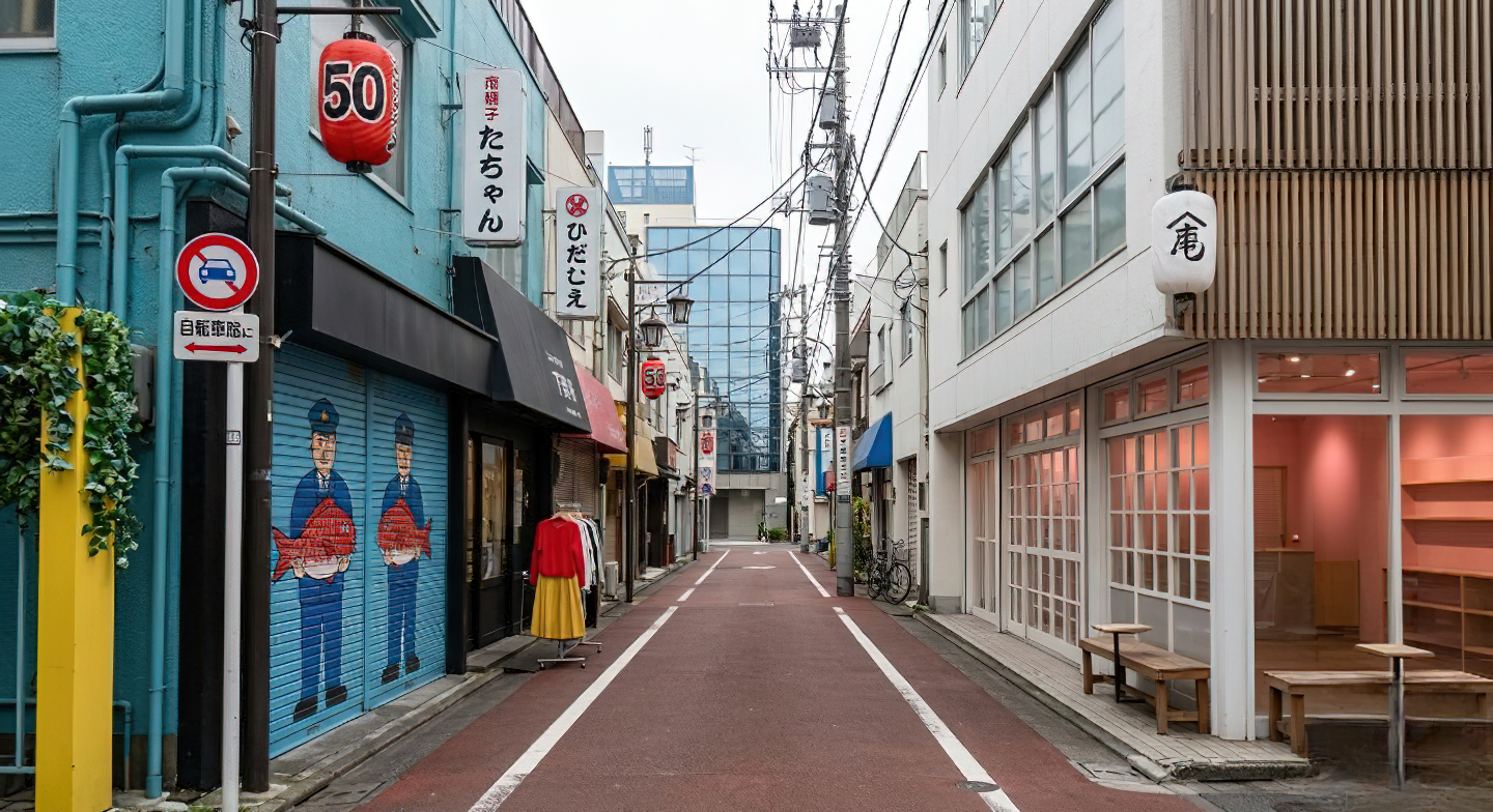 Shimokitazawa neighborhood street scene in west Tokyo